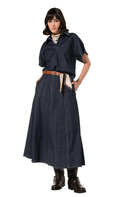 Rok Évasé Jeans Dark Blue 4716-23