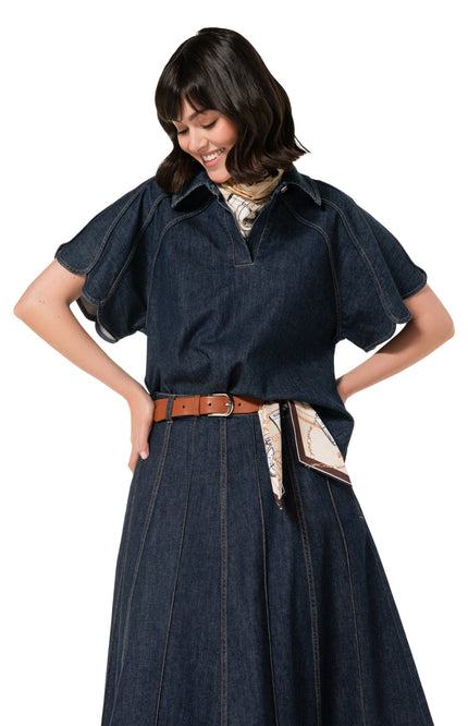 Rok Évasé Jeans Dark Blue 4716-23
