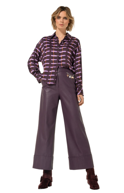 Broek Vegan Leather Plum 4575-45