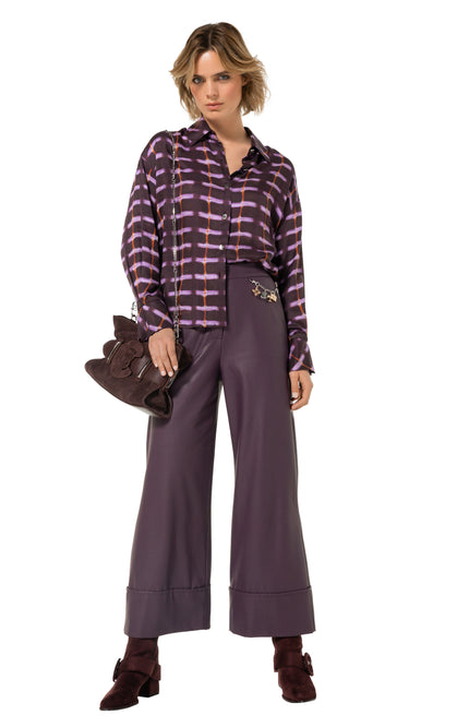 Broek Vegan Leather Plum 4575-45