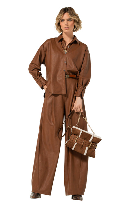 Broek Vegan Leather Caramello 4570-36