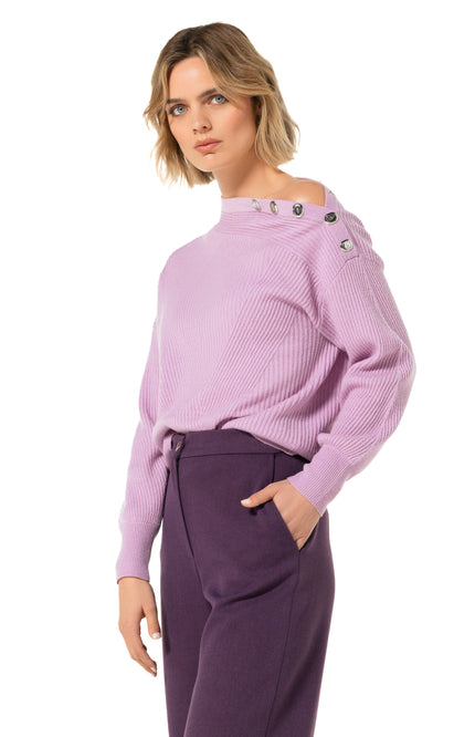 Trui Knopendetails Light Violet 4210-41