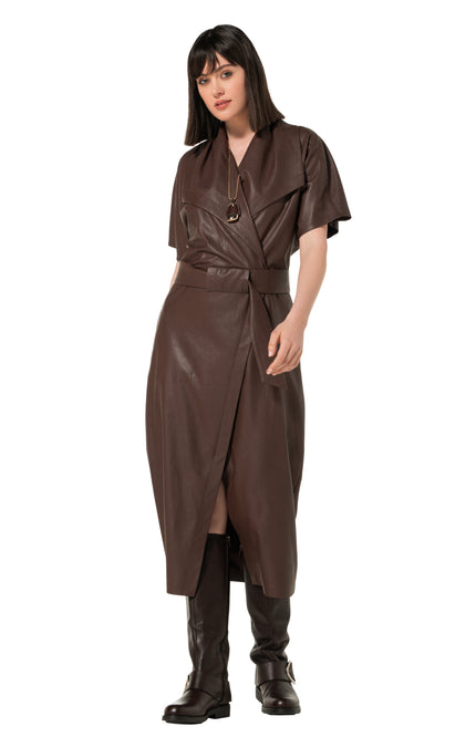 Jurk Vegan Leather Cacao 4105-32