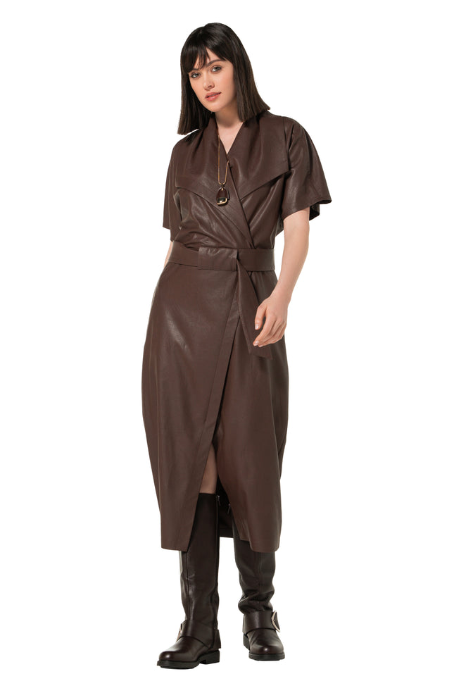 Jurk Vegan Leather Cacao 4105-32