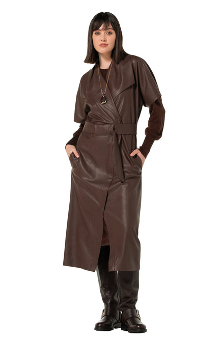 Jurk Vegan Leather Cacao 4105-32
