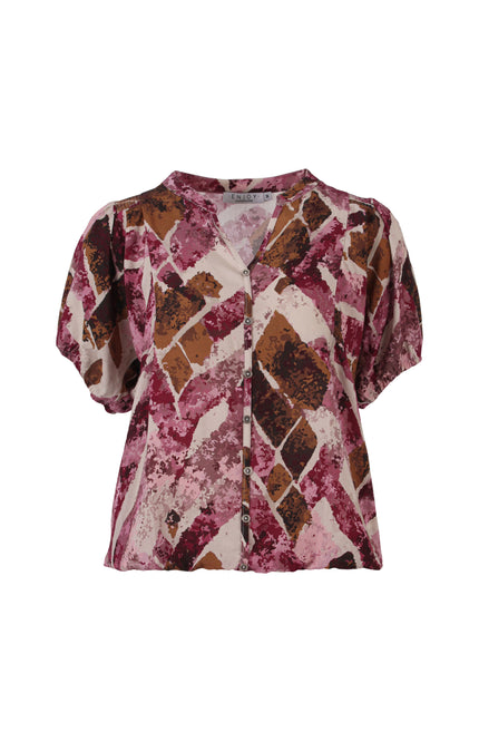 Blouse Grafische Batik Ruit Print Port 886410