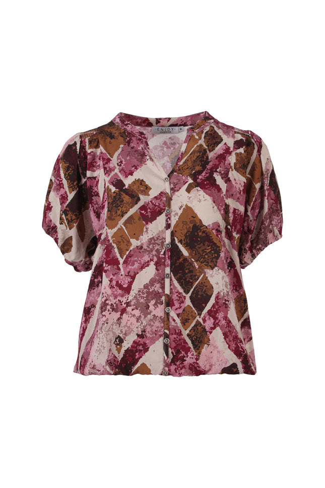 Blouse Grafische Batik Ruit Print Port 886410