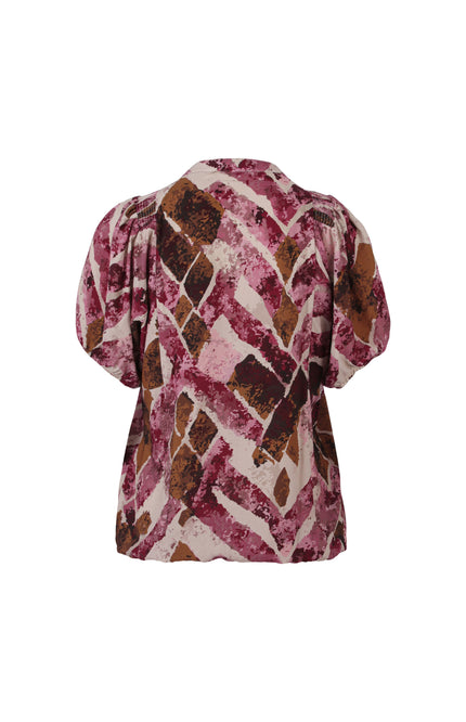 Blouse Grafische Batik Ruit Print Port 886410