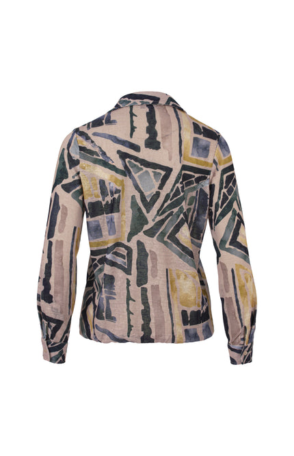 Blouse Polo Grafische Print Zand 472647