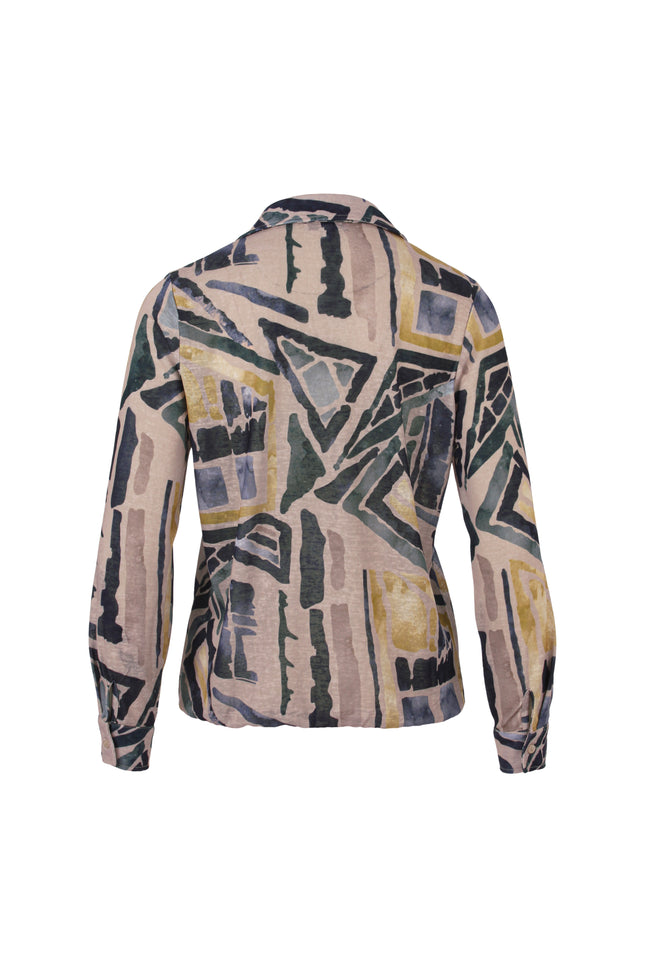 Blouse Polo Grafische Print Zand 472647