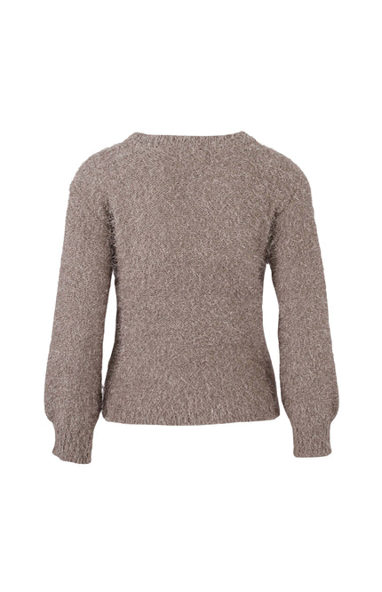 Vest V-hals Fluffy Taupe 426493