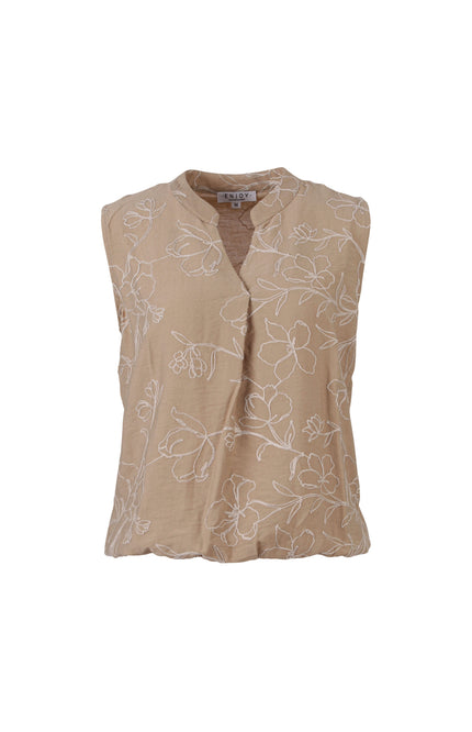 Blouse Bloemenborduur Zand 127626