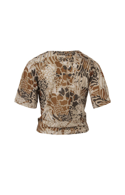 Blouse Strik Dierenprint Zand 166262