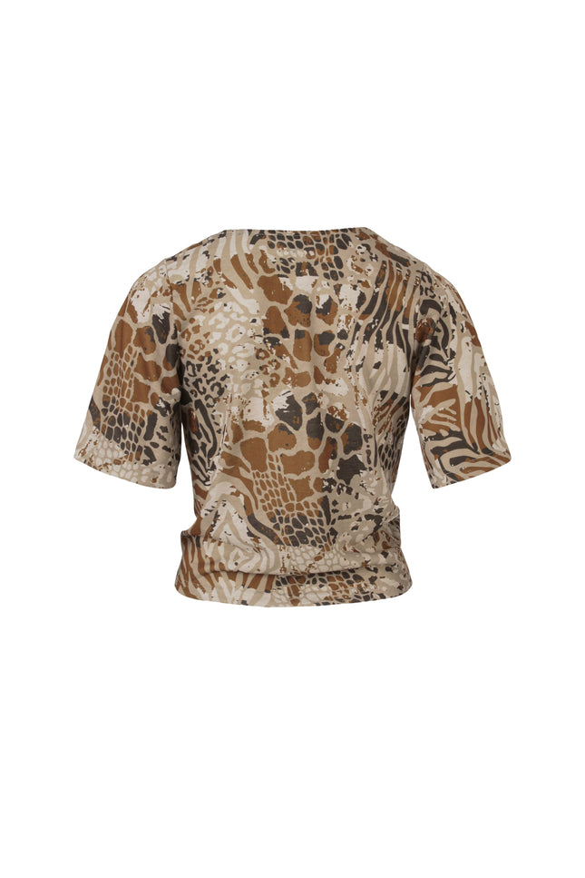 Blouse Strik Dierenprint Zand 166262