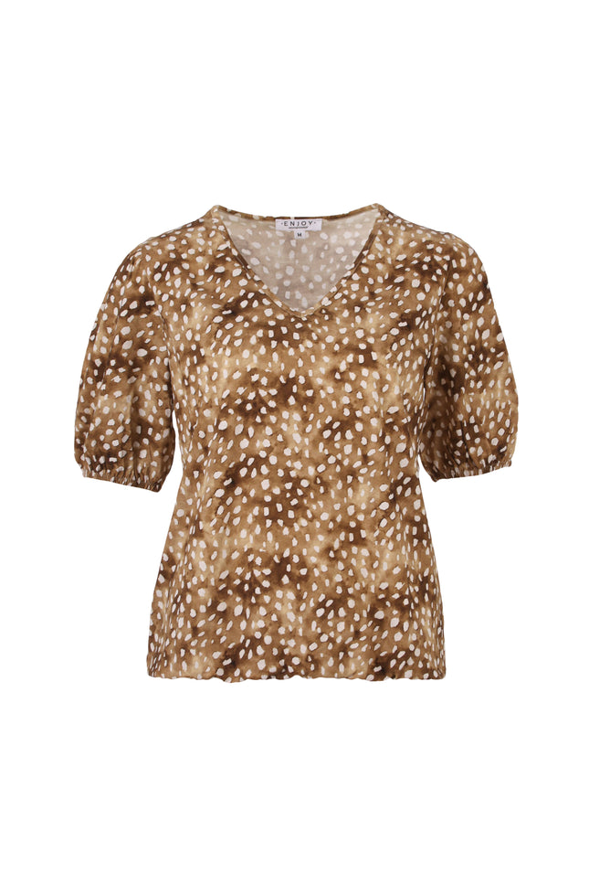 Blouse Bambi Print Camel 183626