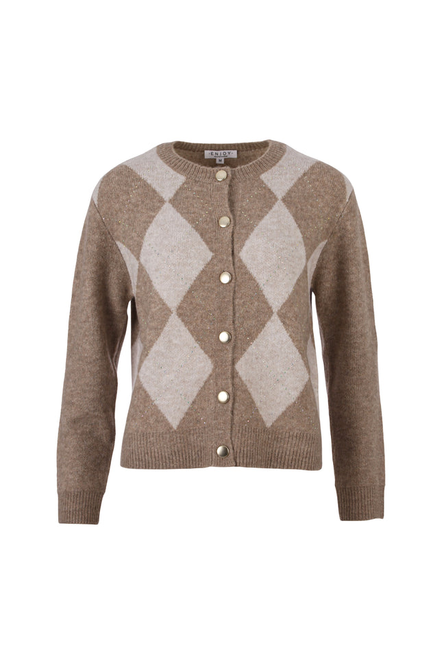 Vest Ruitjes Zand 890600