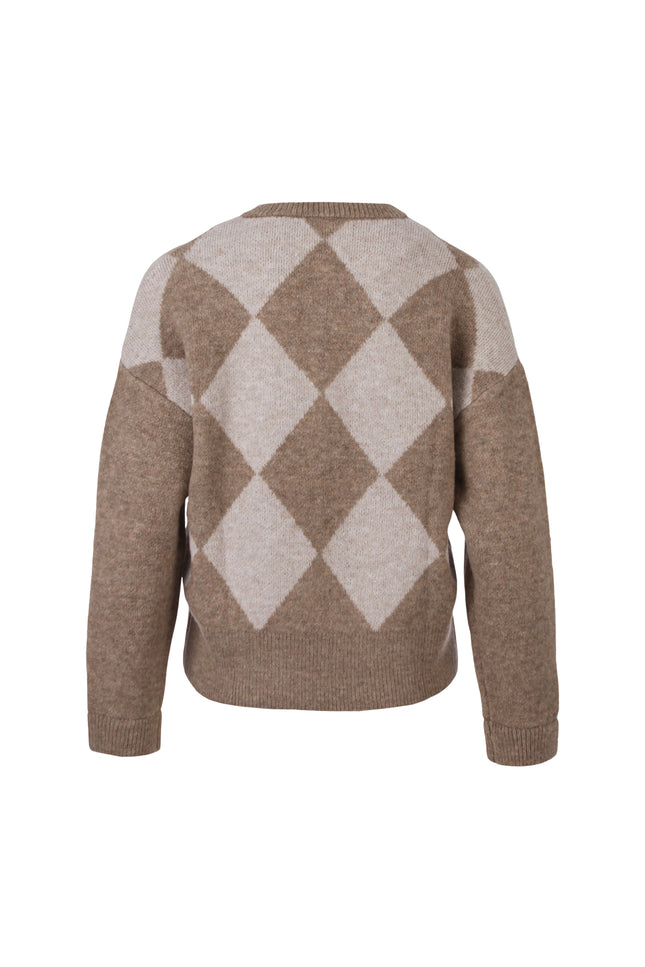 Vest Ruitjes Zand 890600
