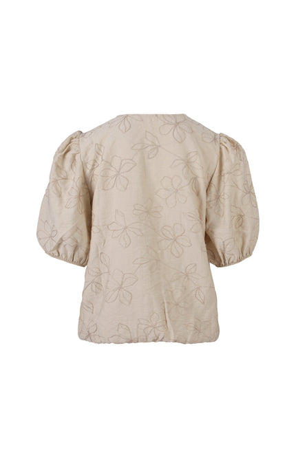 Blouse Bloemborduur Zand 127612