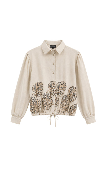 Blouse Josephine Ecru Leaves