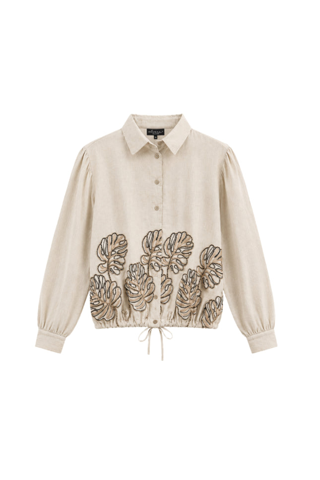 Blouse Josephine Ecru Leaves
