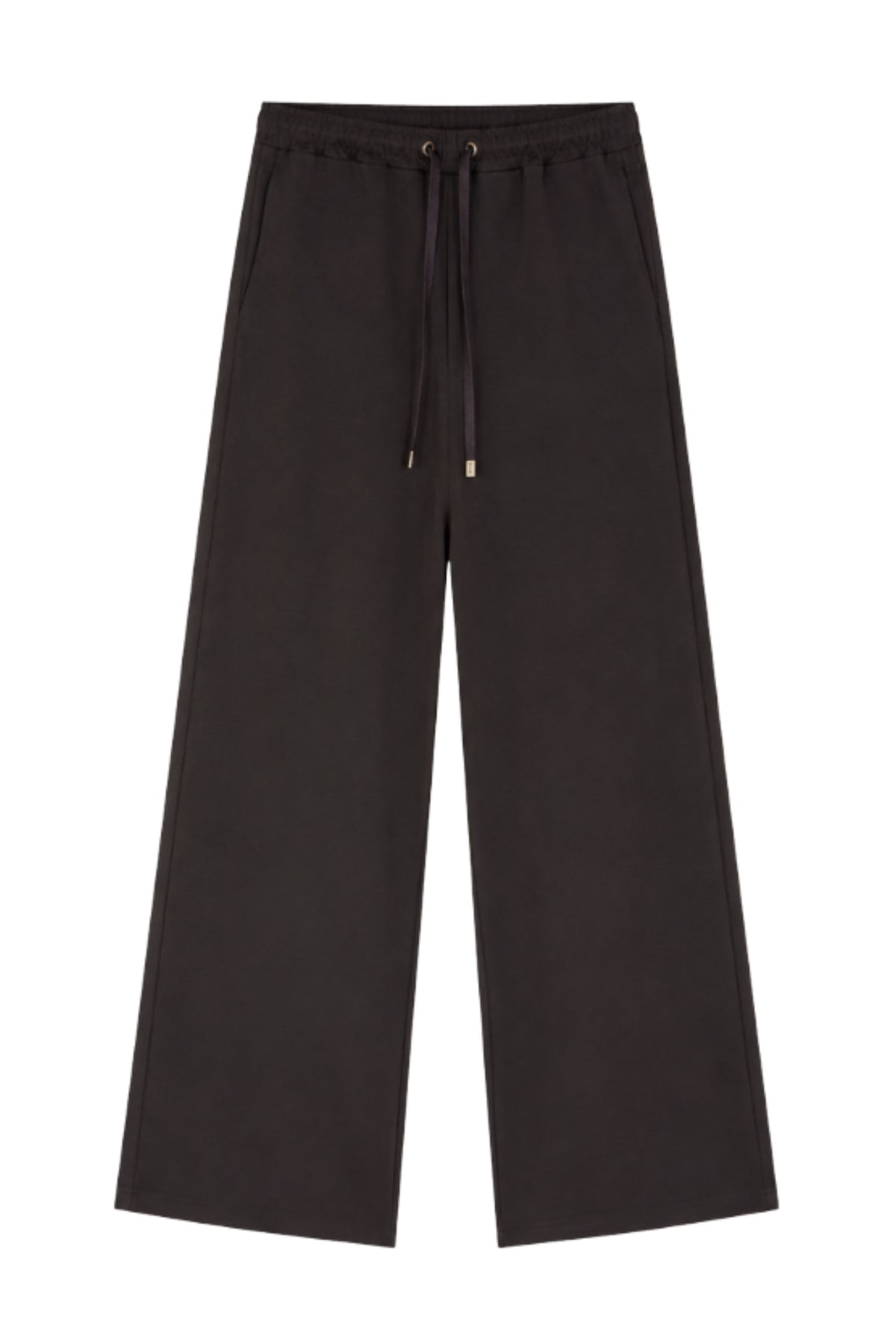 Donkere suède broek Madison Dark Coffee van Elvira Casuals, zichtbaar met een rechte pasvorm en subtiele details.