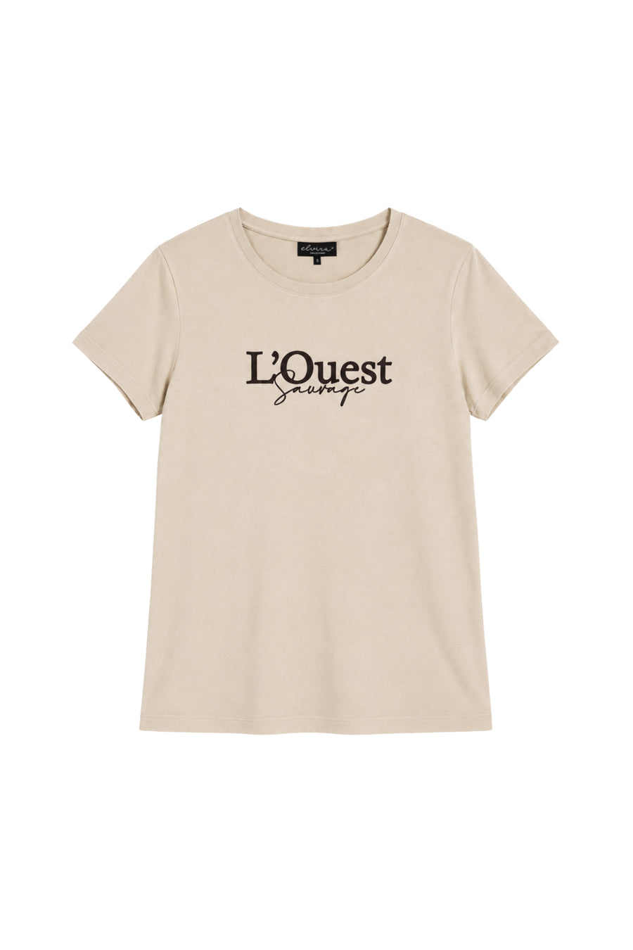 Elvira Casuals T-shirt L'Quest Warm Ivory, katoenen shirt met ronde hals en korte mouwen, voor casual draagstijl