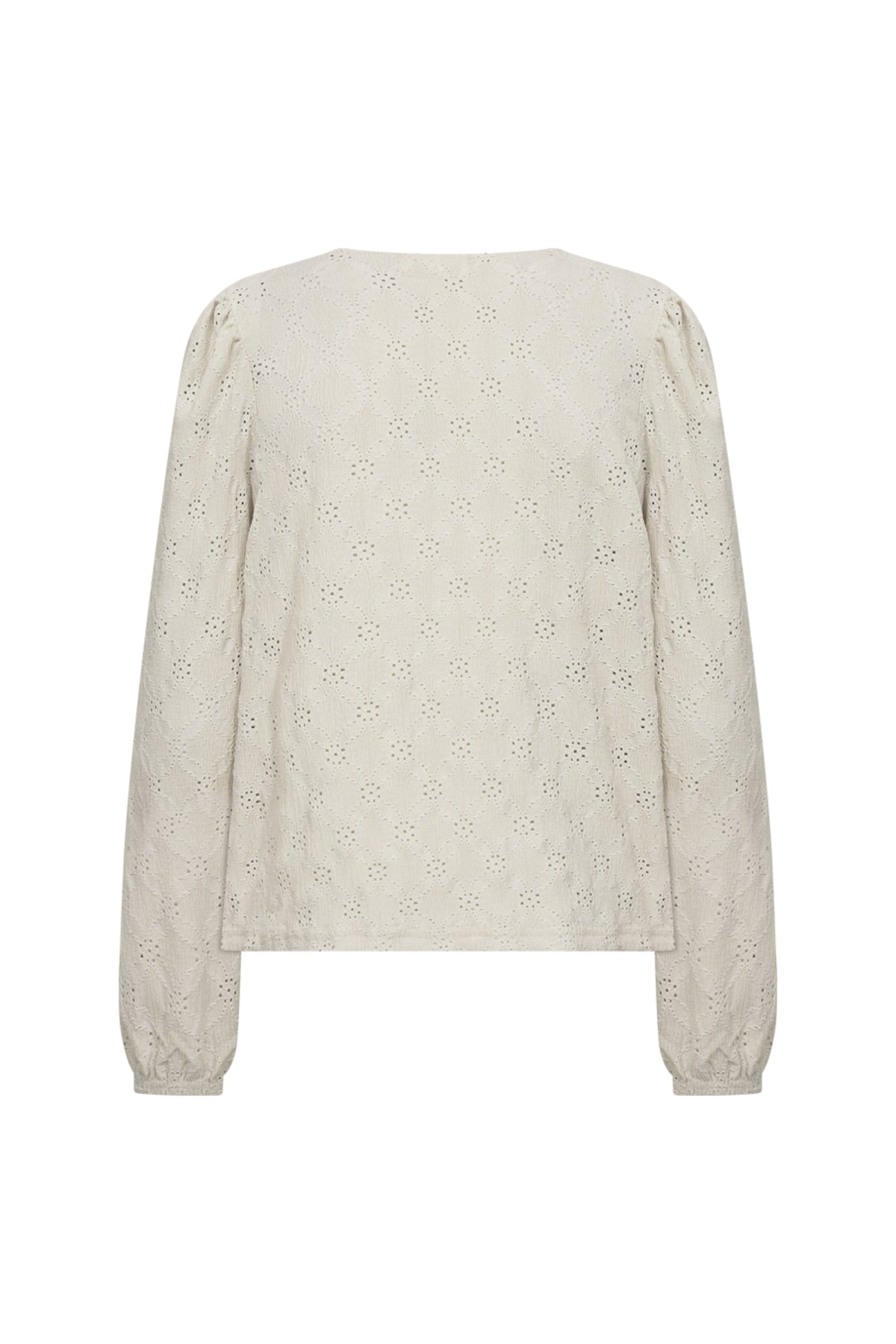 Lichte blauwe blouse Freequent Fqeskiona Moonbeam met lange mouwen en elegante pasvorm, gedragen door model.