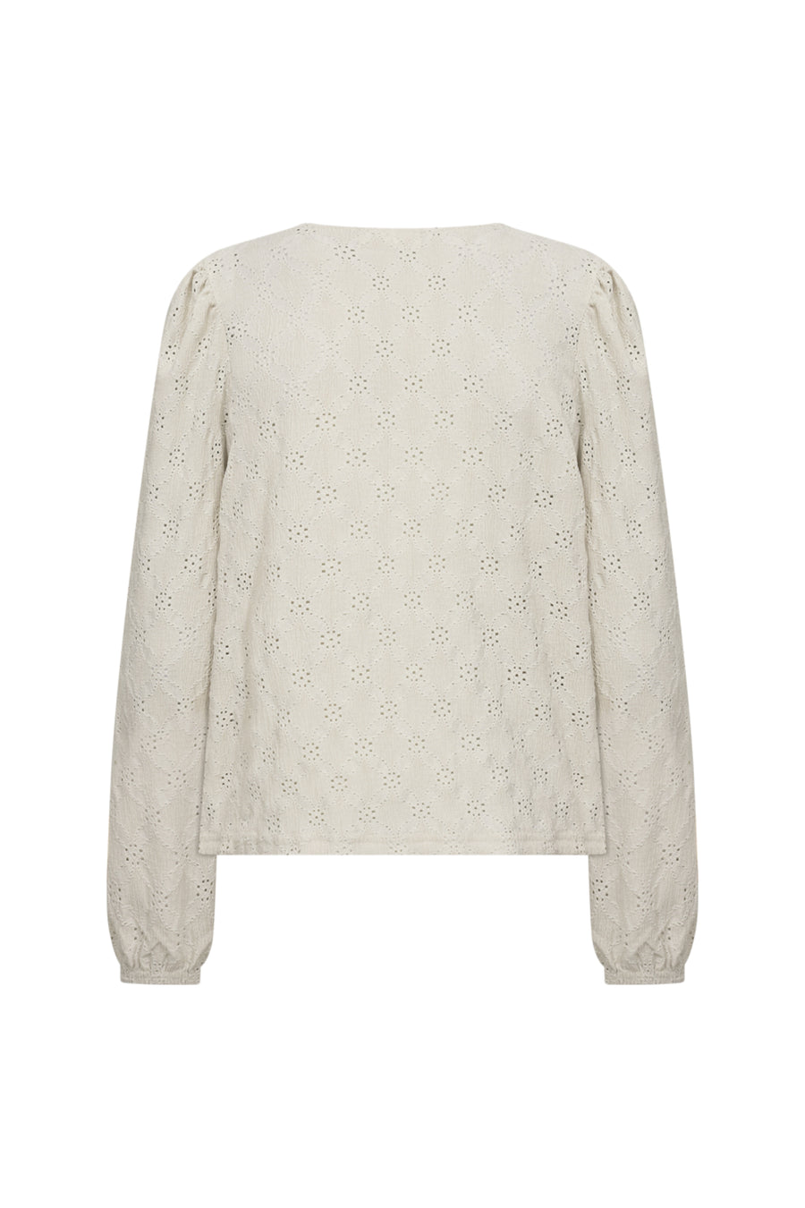 Lichte blauwe blouse Freequent Fqeskiona Moonbeam met lange mouwen en elegante pasvorm, gedragen door model.