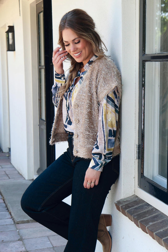 Gilet Fluffy Taupe 475606