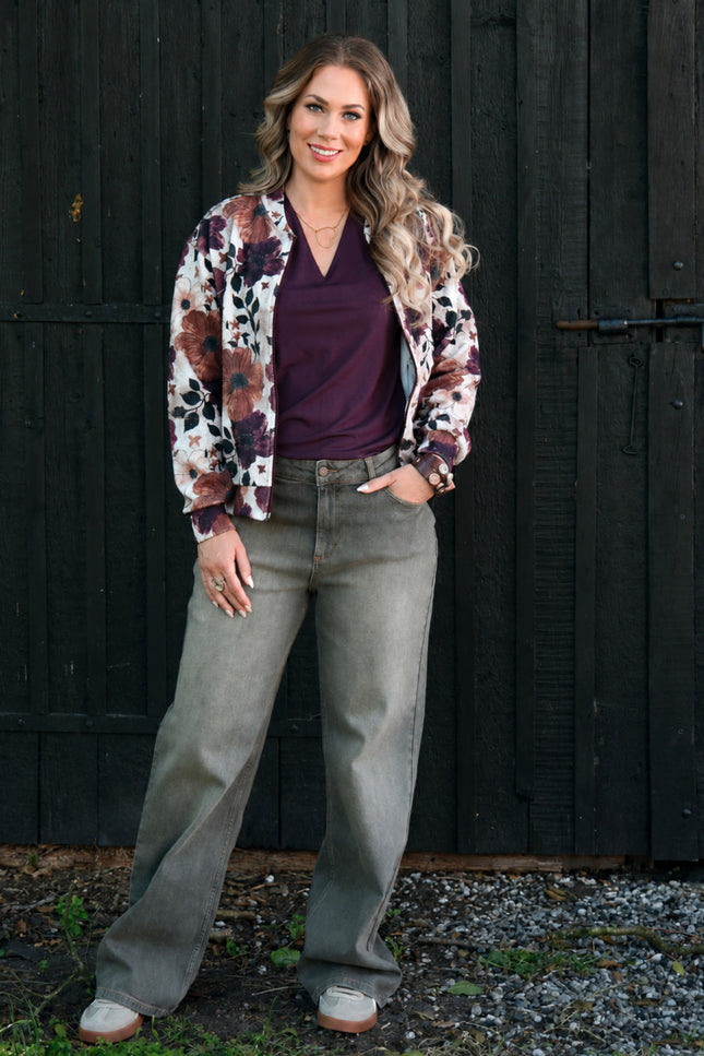 Bomber Bloemprint Camel 183680