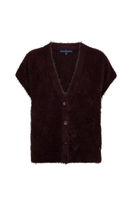 Top Sleeveless Fuzzy Burgundy SRB5116
