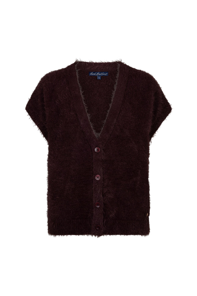 Top Sleeveless Fuzzy Burgundy SRB5116