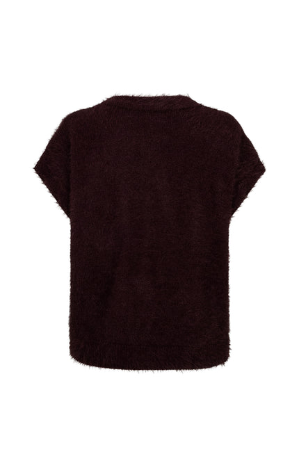 Top Sleeveless Fuzzy Burgundy SRB5116