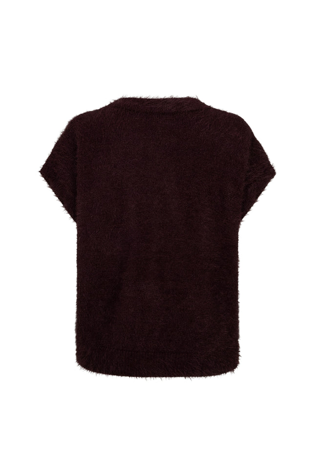 Top Sleeveless Fuzzy Burgundy SRB5116