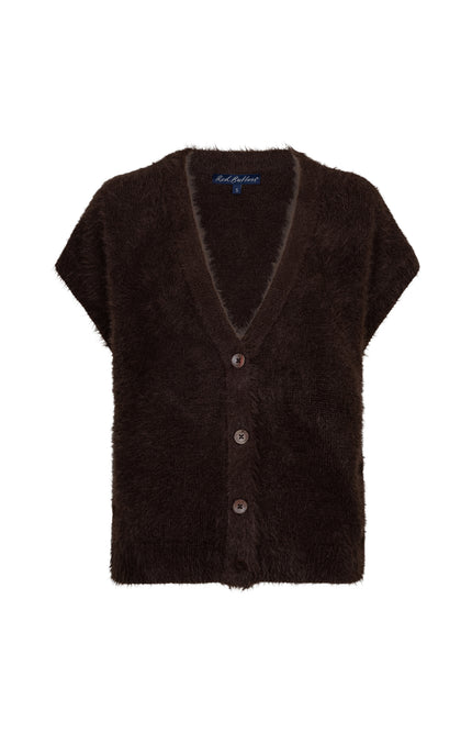 Top Sleeveless Fuzzy Espresso SRB5116