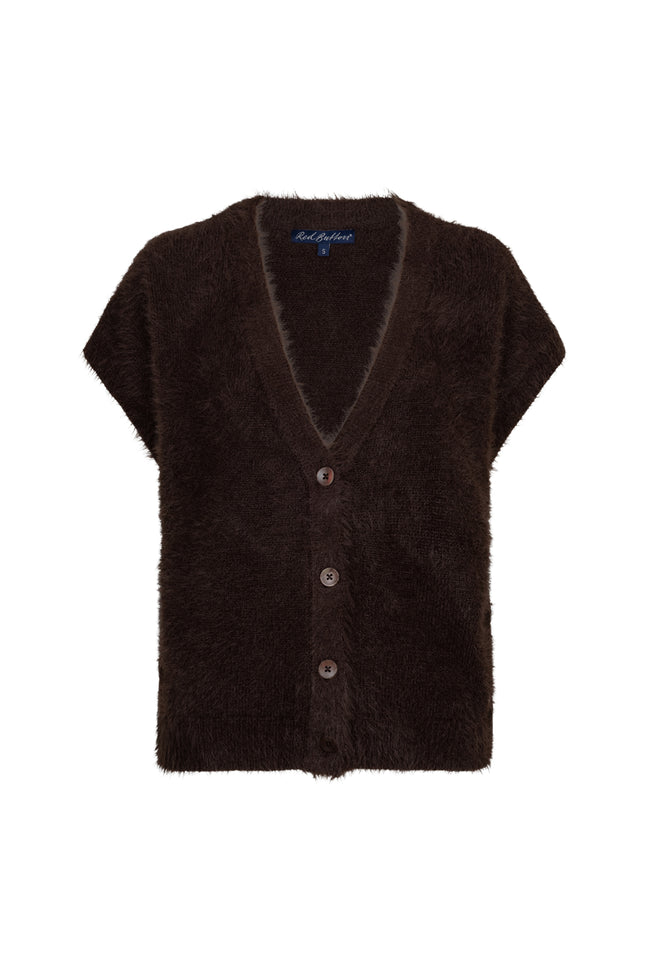 Top Sleeveless Fuzzy Espresso SRB5116