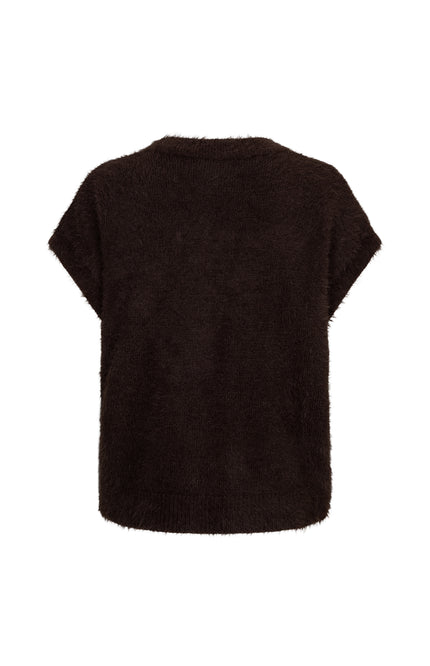 Top Sleeveless Fuzzy Espresso SRB5116