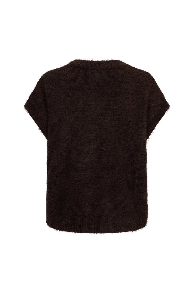 Top Sleeveless Fuzzy Espresso SRB5116