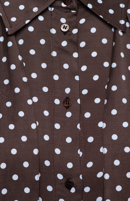Blouse Alisha Polka Dark Chocolate BL448