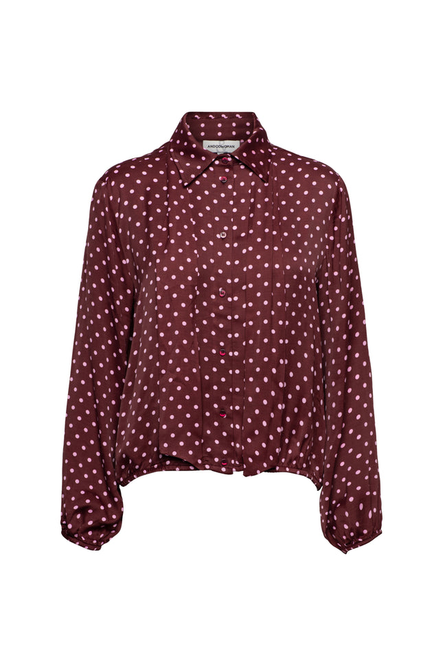 Blouse Alisha Polka Burgundy Multi BL448