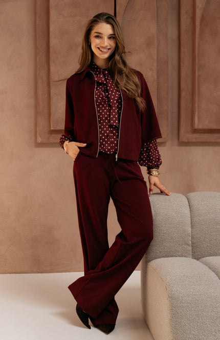 Blouse Alisha Polka Burgundy Multi BL448