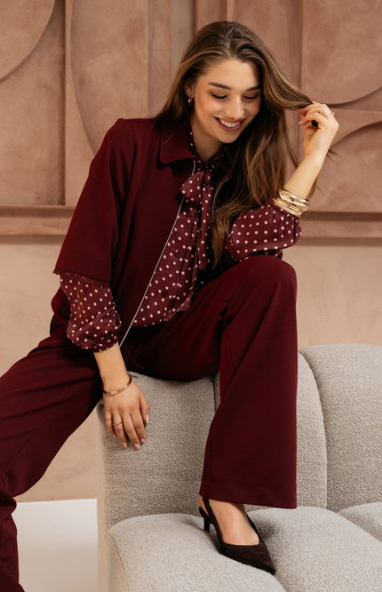 Blouse Alisha Polka Burgundy Multi BL448