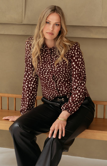 Blouse Anja Bambi Burgundy Multi BL458