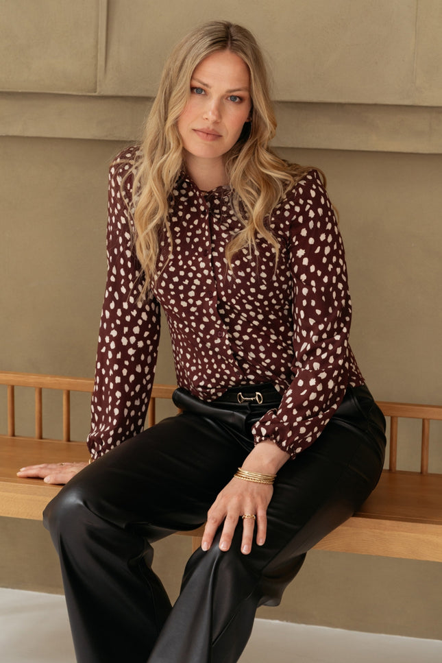 Blouse Anja Bambi Burgundy Multi BL458