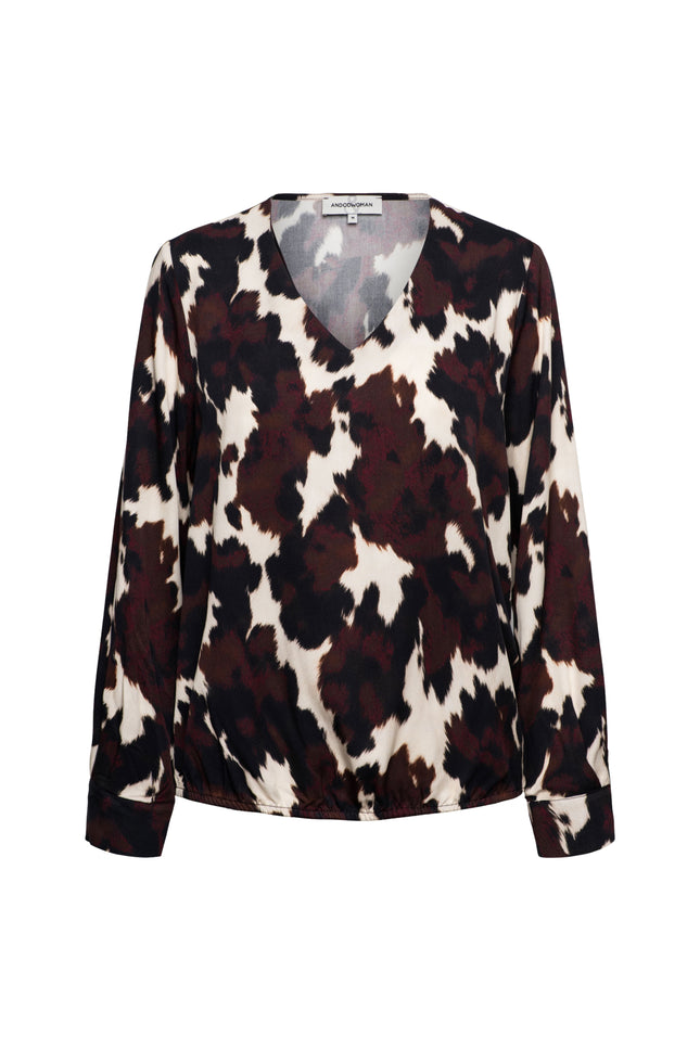 Blouse Anemoon Cow Black Multi TO393