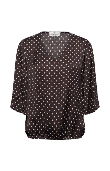 Blouse Aster Polka Dark Chocolate Multi TO392