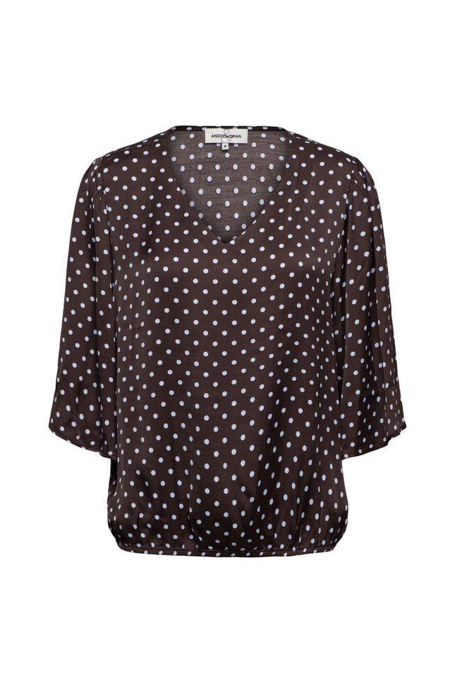 Blouse Aster Polka Dark Chocolate Multi TO392