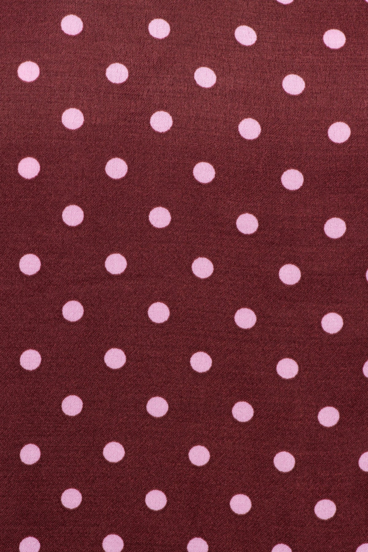 Lichte blouse Aster Polka Burgundy Multi van &Co woman, met polkadot patroon en losse pasvorm, gedragen door een model.