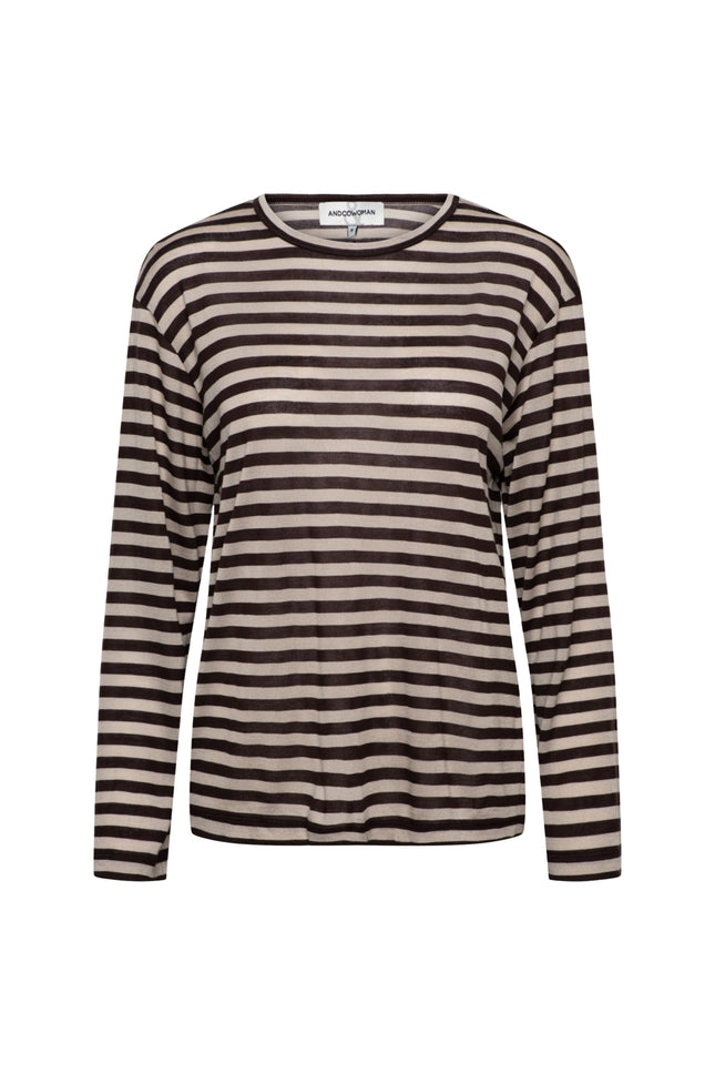 Top Tara Stripe Dark Chocolate Multi TO381