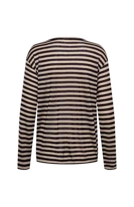 Top Tara Stripe Dark Chocolate Multi TO381